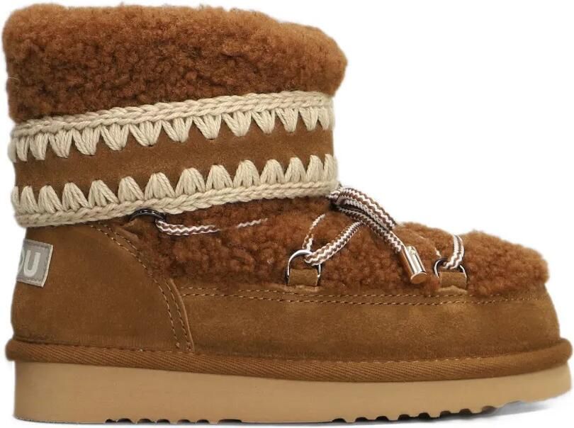 Mou lace-up crochet-stitch boots Bruin
