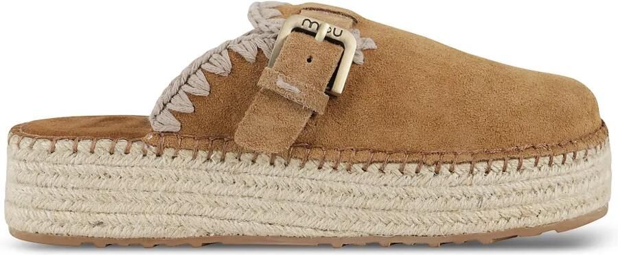 Mou Leren slippers Beige