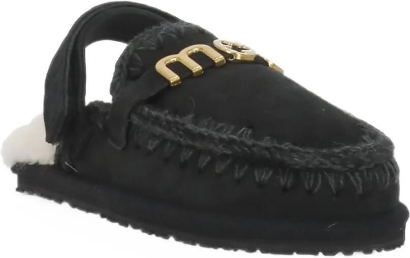 Mou logo-plaque wool-stitch mules Zwart - Foto 3