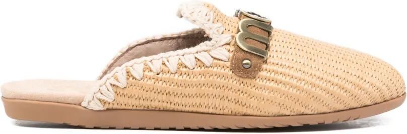 Mou Muiltjes met logoplakkaat Beige