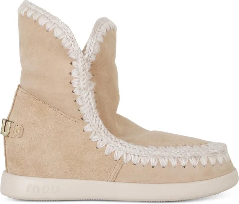 Mou New Inner enkellaarzen met sleehak Beige