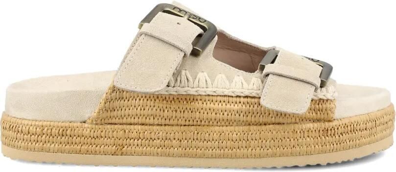 Mou Sandalen met gesp en plateauzool Beige