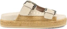 Mou Sandalen met gesp en plateauzool Beige