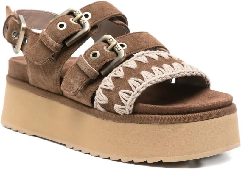 Mou Sandalen verfraaid met gesp Bruin - Foto 3