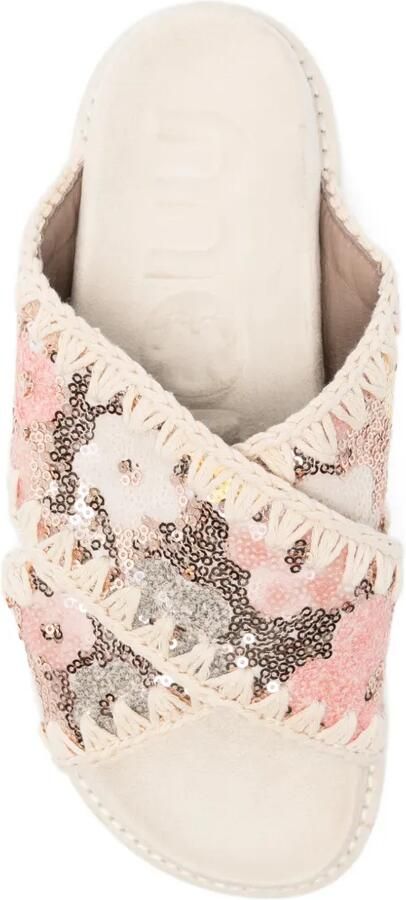 Mou Sandalen verfraaid met pailletten Beige - Foto 2