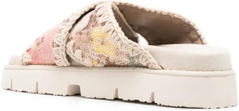 Mou Sandalen verfraaid met pailletten Beige - Foto 3