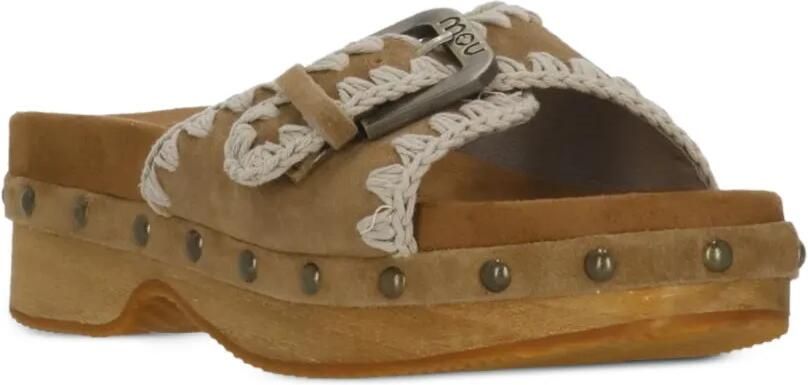 Mou Sandalen verfraaid met studs en gehaakte afwerking Bruin - Foto 5