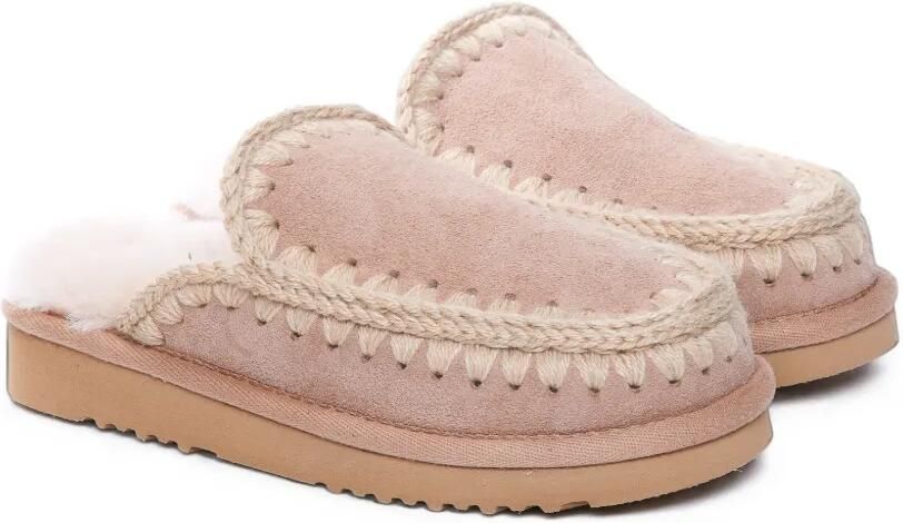 Mou Slippers met gehaakte afwerking en instapmodel Beige - Foto 3