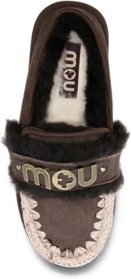 Mou Slippers met gehaakte afwerking en logo-plakkaat Bruin - Foto 4