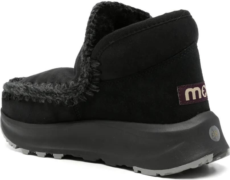 Mou Speed crochet-trim suede ankle boots Zwart - Foto 3