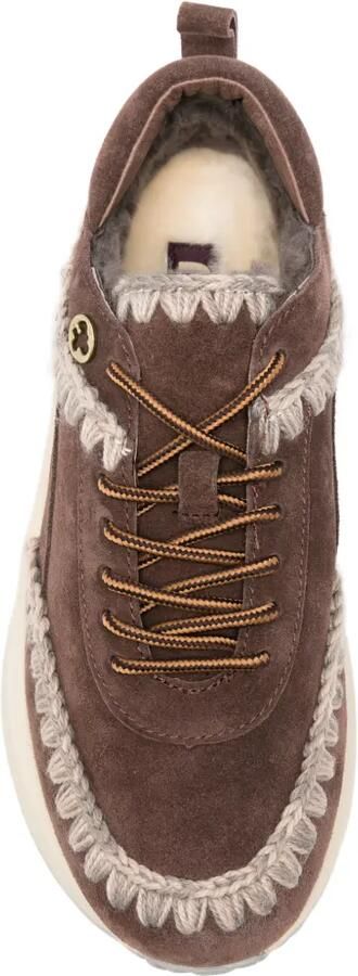 Mou Speed crochet-trim suede sneakers Bruin - Foto 4
