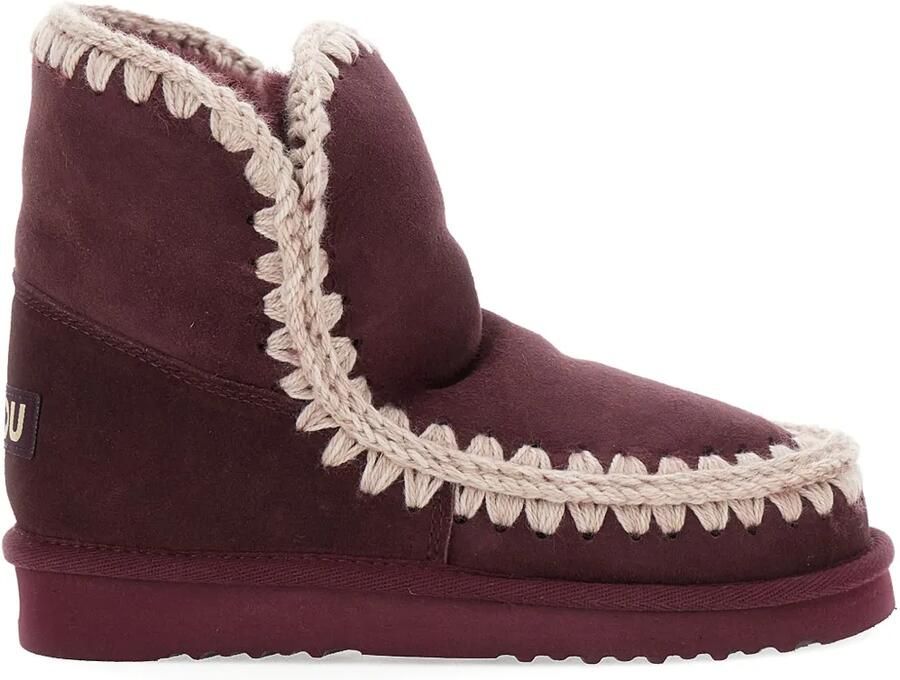 Mou Suède laarzen met gehaakte afwerking Rood