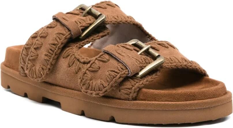 Mou Suède sandalen met gespdetail Bruin - Foto 3