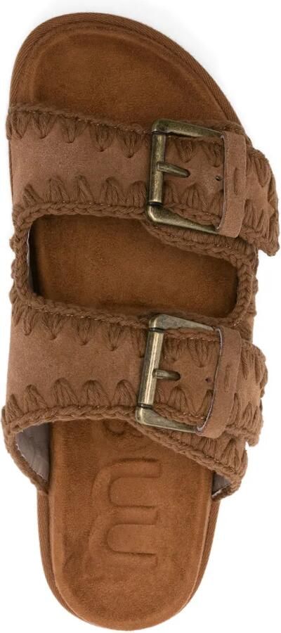 Mou Suède sandalen met gespdetail Bruin - Foto 2