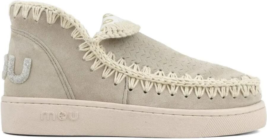 Mou Suède sneakers met stikseldetail Beige