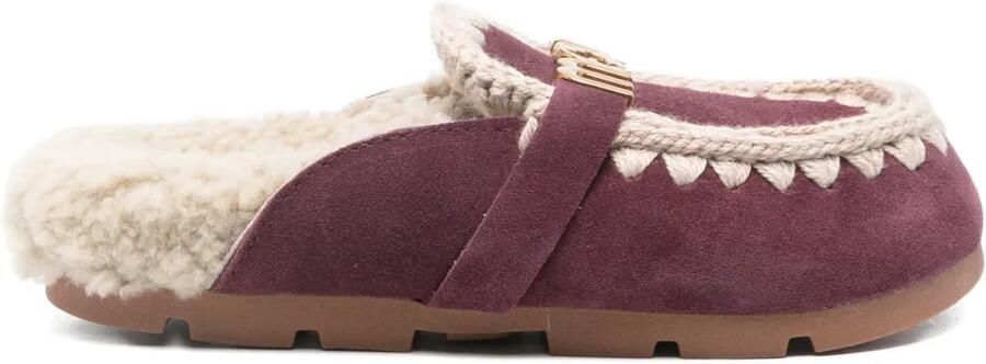 Mou Winter Bio lammy muiltjes met gespdetail Paars