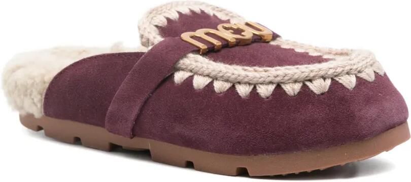 Mou Winter Bio lammy muiltjes met gespdetail Paars - Foto 4
