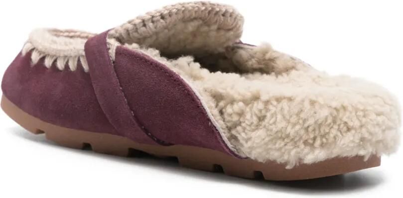 Mou Winter Bio lammy muiltjes met gespdetail Paars - Foto 3