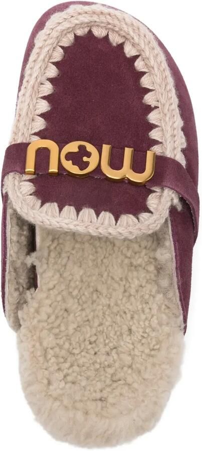 Mou Winter Bio lammy muiltjes met gespdetail Paars - Foto 2