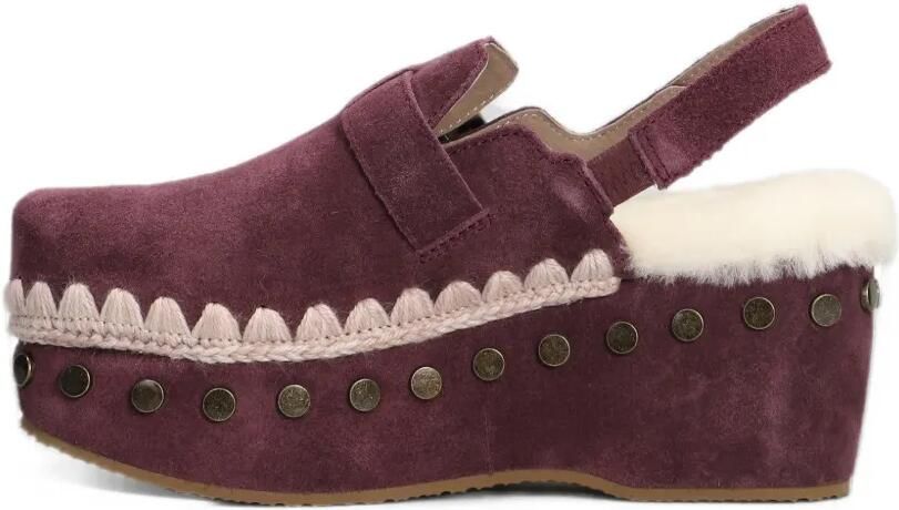 Mou Zeppe studded crochet-trim sandals Rood - Foto 5