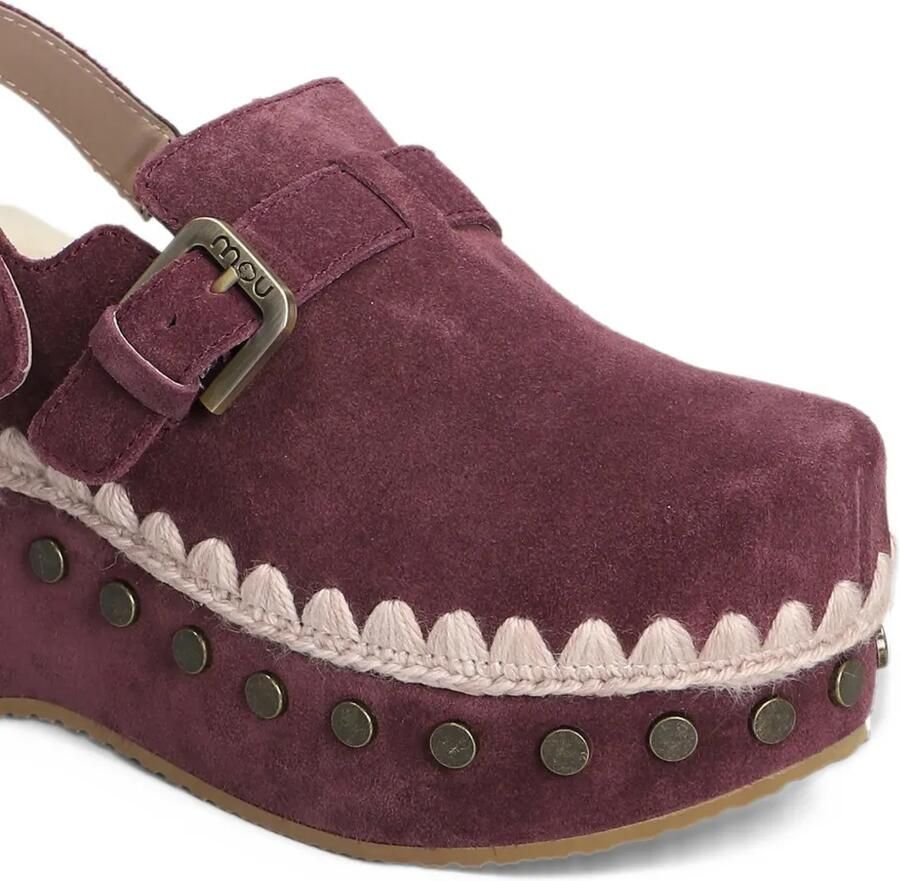 Mou Zeppe studded crochet-trim sandals Rood - Foto 2