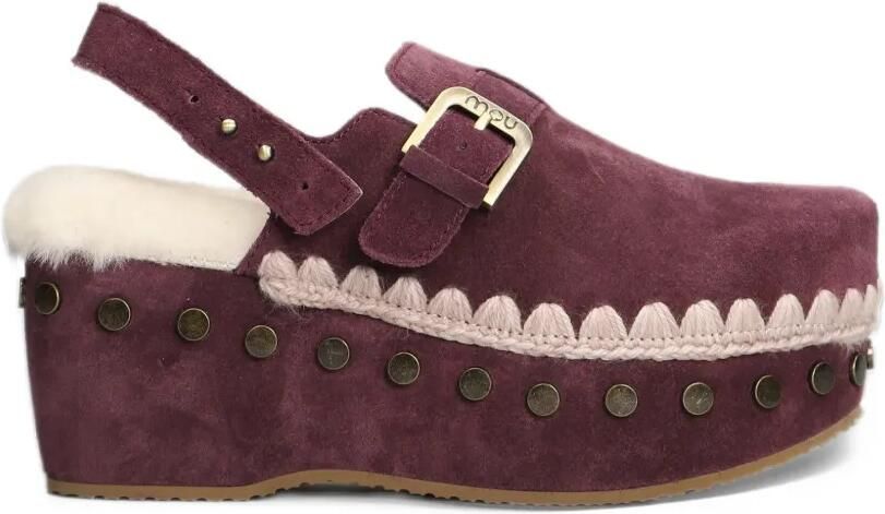 Mou Zeppe studded crochet-trim sandals Rood - Foto 4