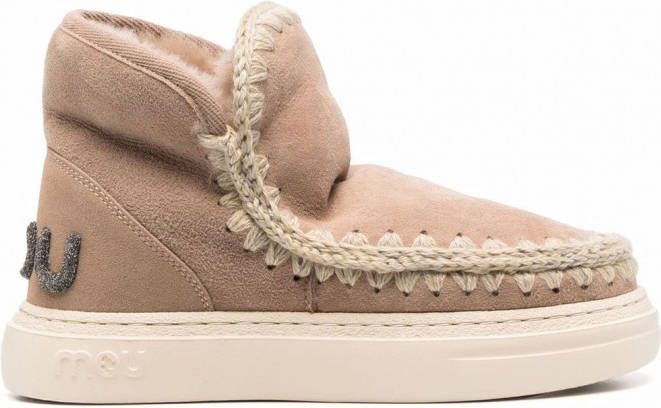 Mou Suède enkellaarzen Beige