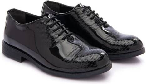 Moustache Gelakte Oxford schoenen met geperforeerd detail Zwart