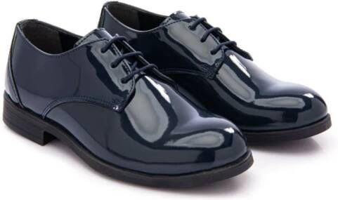 Moustache Gelakte Oxford schoenen met ronde neus Blauw
