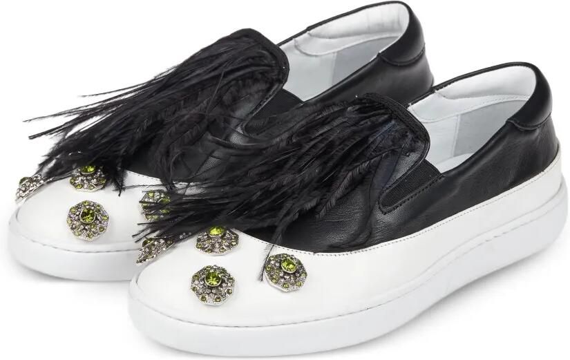 Mr & Mrs Italy feather-embellished jewel sneakers Zwart - Foto 4