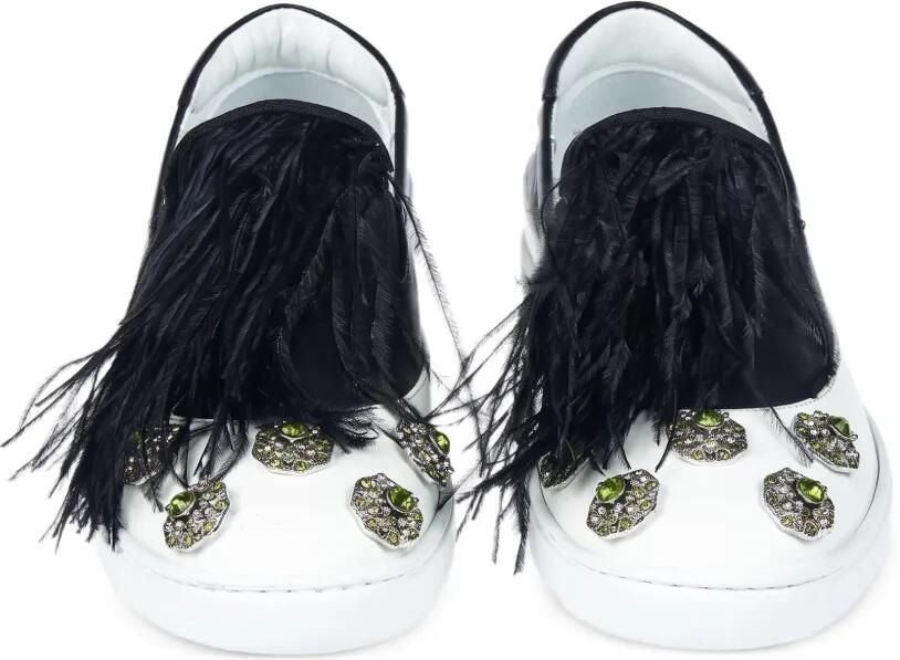 Mr & Mrs Italy feather-embellished jewel sneakers Zwart - Foto 2