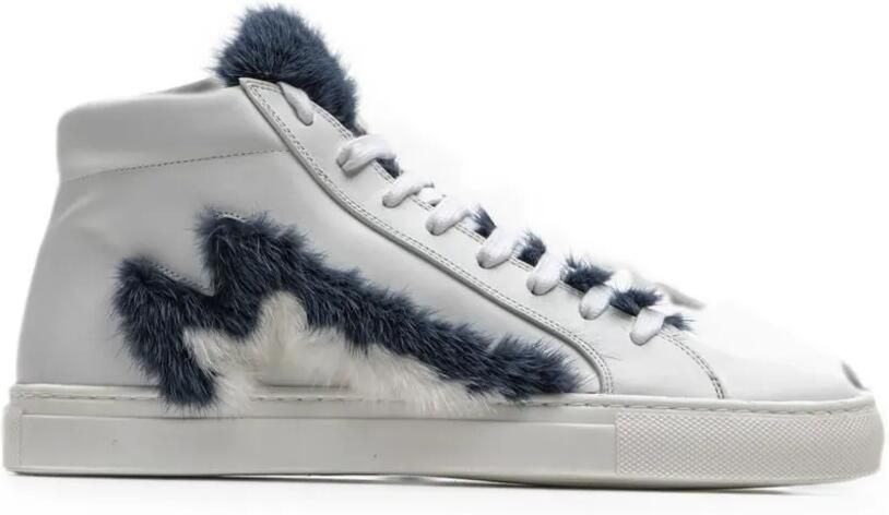 Mr & Mrs Italy High-top sneakers met afwerking van imitatiebont Wit