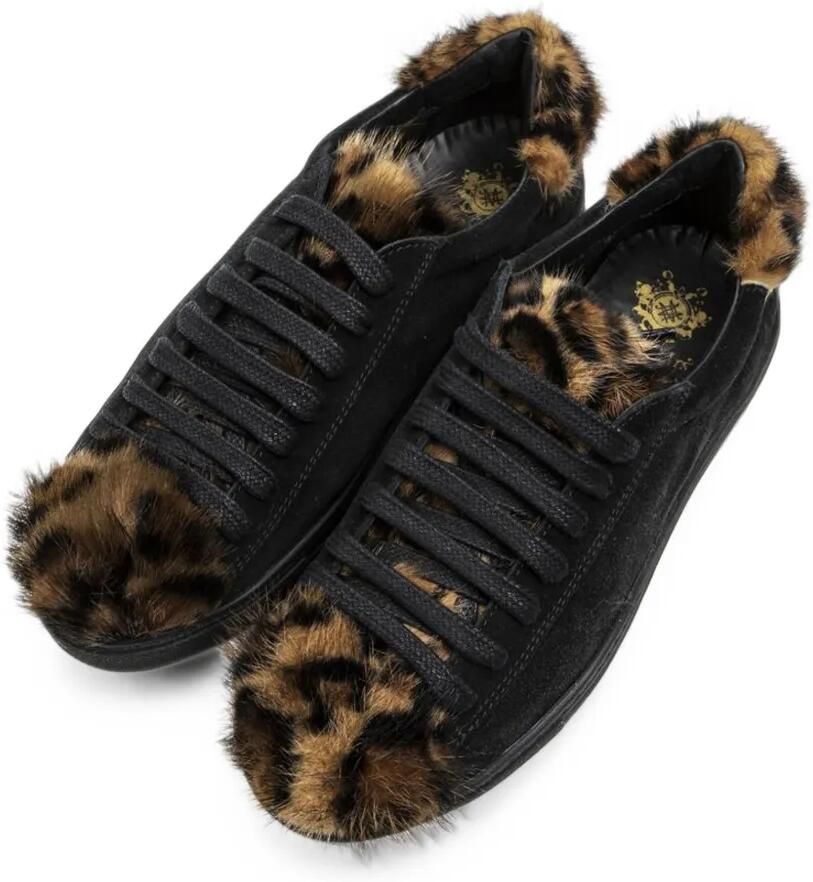 Mr & Mrs Italy Suède sneakers met afwerking Zwart - Foto 2