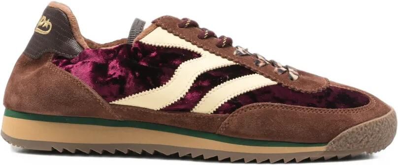 MRP STAR Suède sneakers met fluwelen vlakken Bruin
