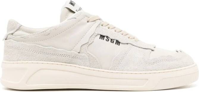 MSGM Fantastic Green leren sneakers Beige