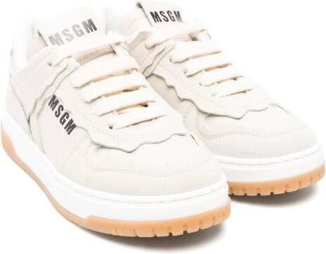 MSGM Kids Leren sneakers Beige