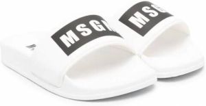 MSGM Kids Slippers met logoprint Wit