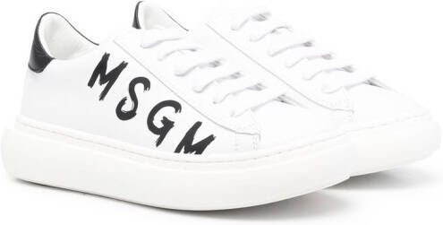 MSGM Kids Sneakers met logoprint Wit