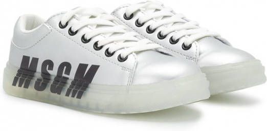 MSGM Kids Sneakers met logoprint Zilver