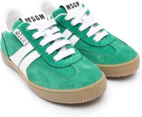 MSGM Kids Suède sneakers Groen