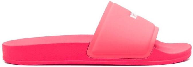MSGM Slippers met logoprint Roze
