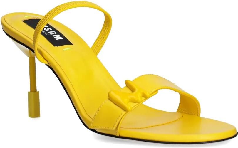 MSGM 85 mm sandalen met logoplakkaat Geel