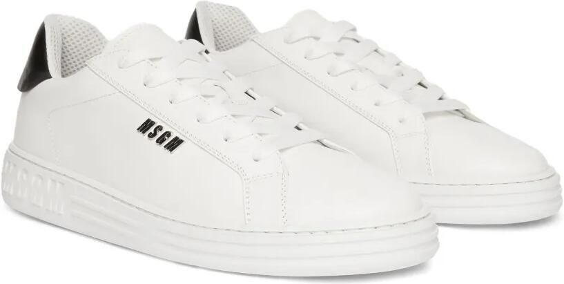 MSGM Iconic leren sneakers Wit - Foto 4