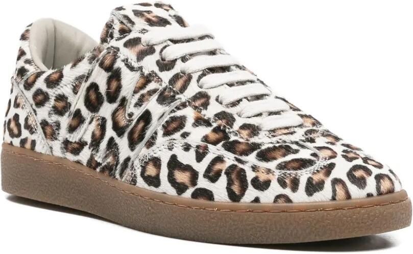 MSGM Kalfsleren sneakers met luipaardprint Beige - Foto 2