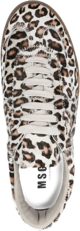 MSGM Kalfsleren sneakers met luipaardprint Beige - Foto 4