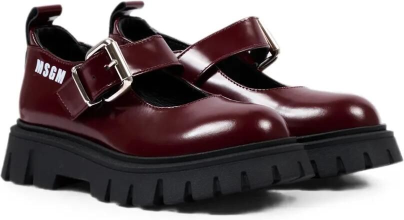 MSGM Kids Loafers met chunky zool en gespsluiting Rood