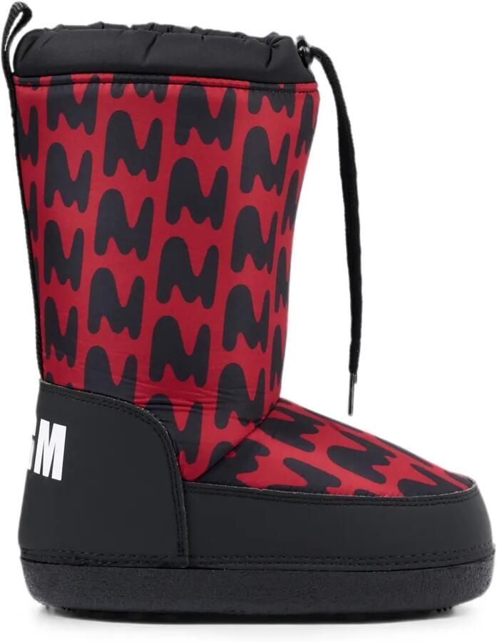MSGM Kids Sneeuwlaarzen met monogram-print Rood