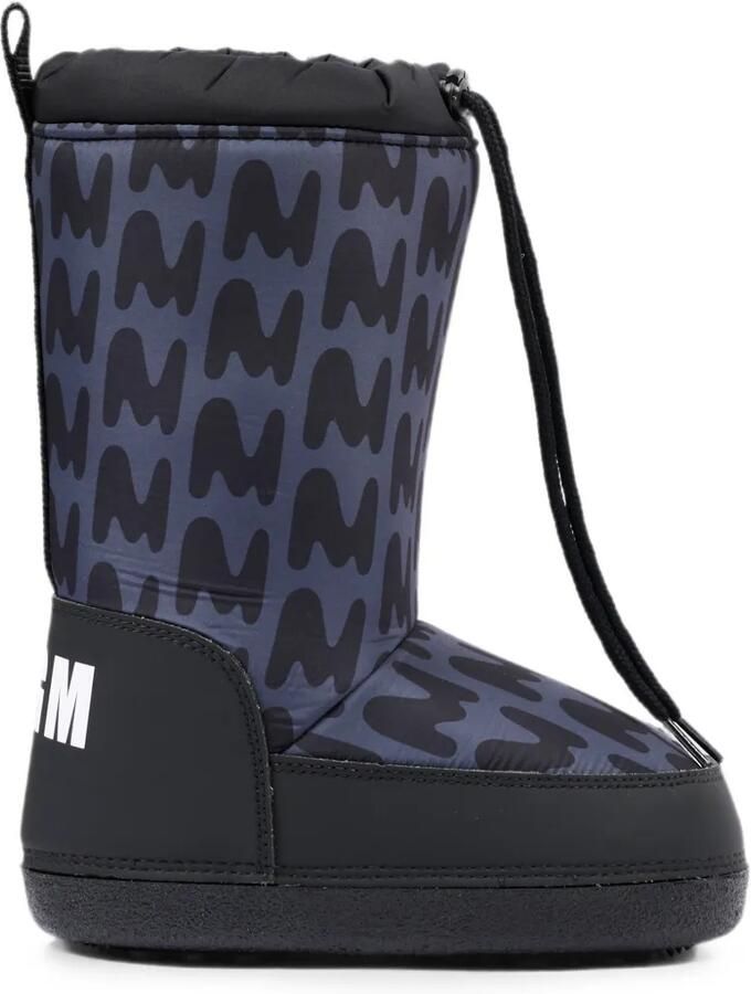 MSGM Kids Snowboots met monogram-print en trekkoord Zwart