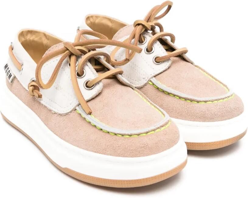 MSGM Kids Suède bootschoenen Beige
