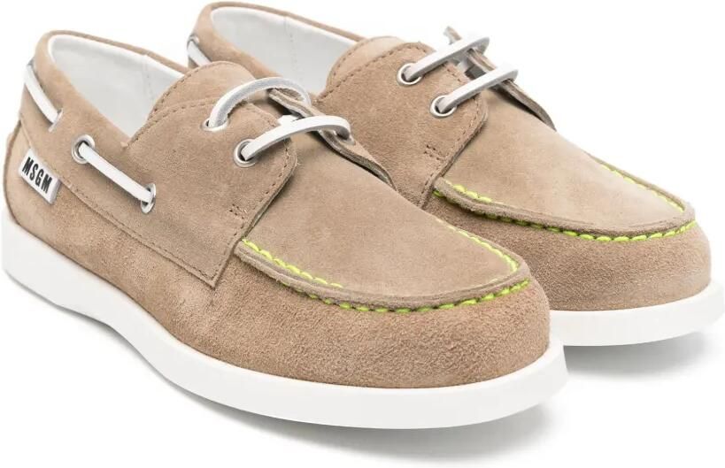 MSGM Kids Suède bootschoenen Beige